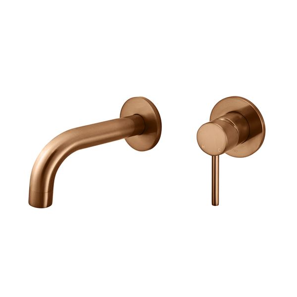  Vòi chậu lavabo dài 130mm gắn tường bằng đồng MBronze - S05130-W03FIN-BZ 