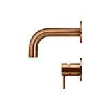  Vòi chậu lavabo dài 130mm gắn tường bằng đồng MBronze - S05130-W03SFIN-BZ 