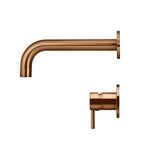  Vòi chậu lavabo dài 200mm gắn tường bằng đồng MBronze - S05200-W03SFIN-BZ 