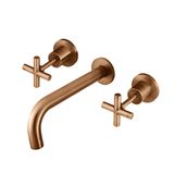  Vòi chậu lavabo dài 200mm gắn tường bằng đồng MBronze - S05200-W08JL-BZ 