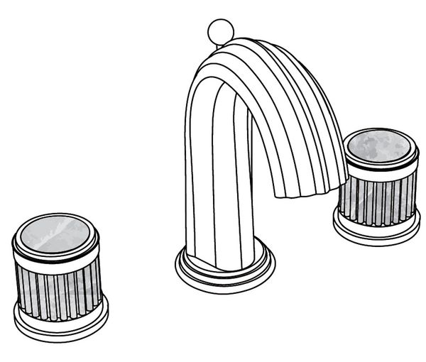  Vòi chậu rửa mặt cổ điển bằng đồng Trianon Prestige Black Portoro - 1301 