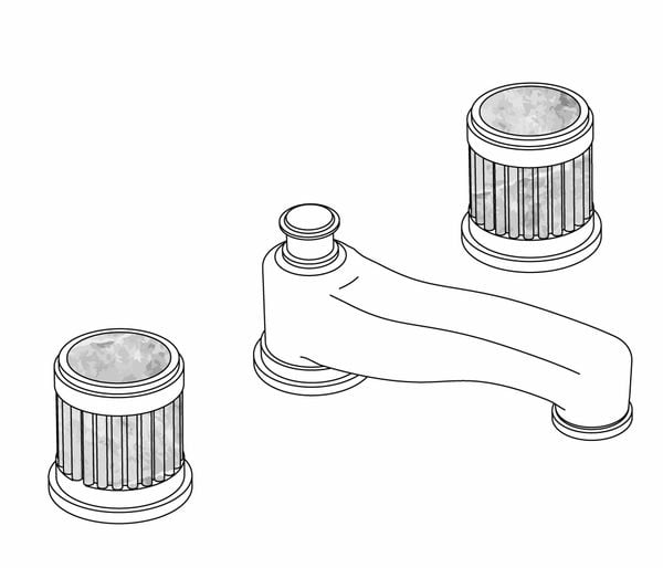  Vòi chậu rửa mặt cổ điển bằng đồng Trianon Prestige Red Jasper - 1301B 