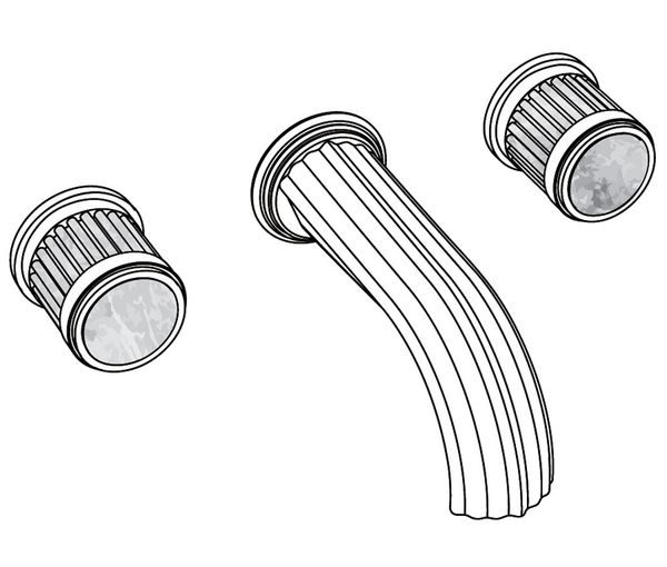  Vòi chậu rửa mặt gắn tường cổ điển bằng đồng Trianon Prestige Black Portoro - 1303 