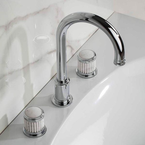  Vòi chậu rửa mặt cổ điển bằng đồng Trianon Prestige White Carrara - 1302 