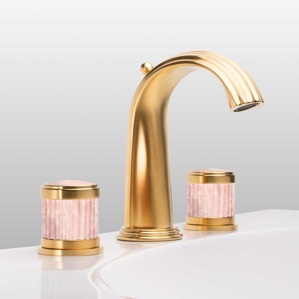  Vòi chậu rửa mặt cổ điển Trianon Prestige Pink Onyx matt soft gold - 1301 