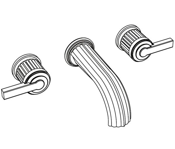  Vòi chậu rửa mặt gắn tường cổ điển bằng đồng Trianon Lever - 1303 