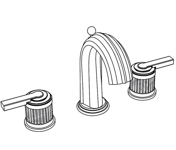  Vòi chậu rửa mặt cổ điển bằng đồng Trianon Prestige Black Portoro Lever - 1301 