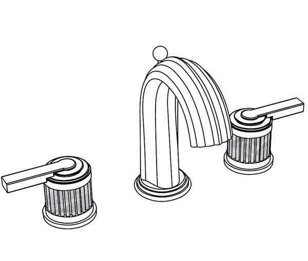  Vòi chậu rửa mặt cổ điển bằng đồng Trianon Prestige White Carrara Lever - 1301 