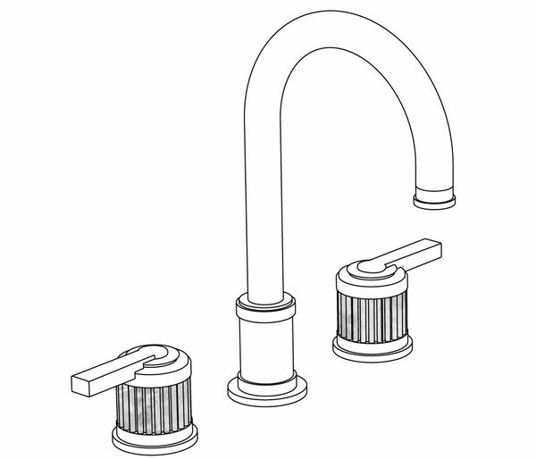  Vòi chậu rửa mặt cổ điển bằng đồng Trianon Prestige Grey Bardiglio Lever - 1302 