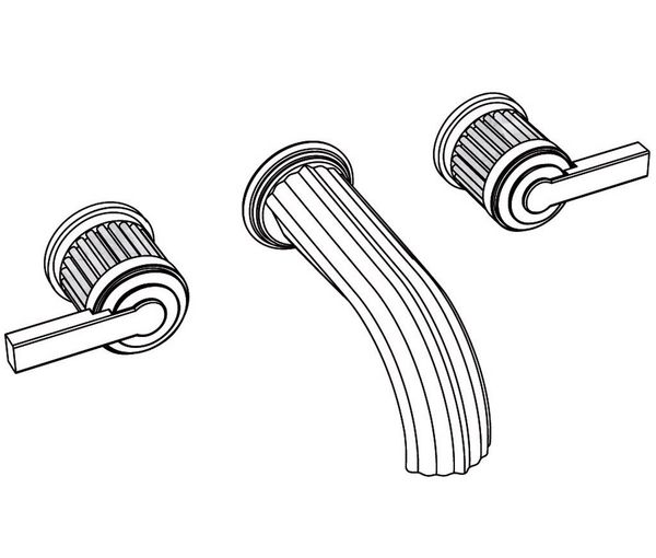  Vòi chậu rửa mặt gắn tường cổ điển bằng đồng Trianon Prestige Red Jasper Lever - 1303 