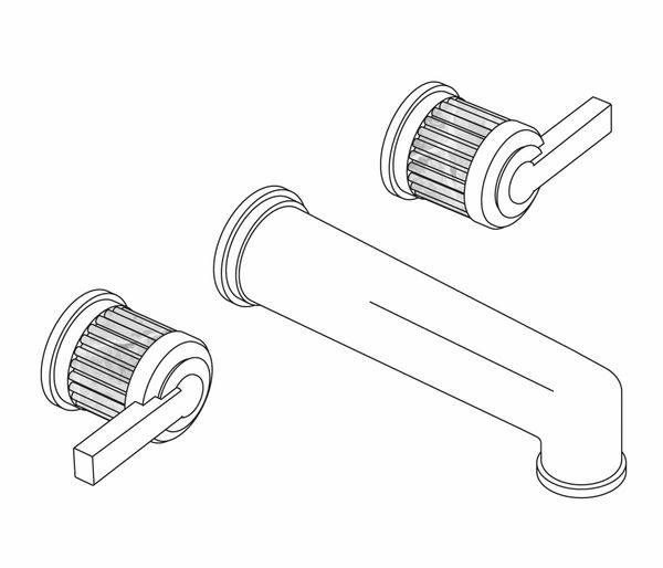  Vòi chậu rửa mặt gắn tường cổ điển bằng đồng Trianon Prestige White Carrara Lever - 1304 