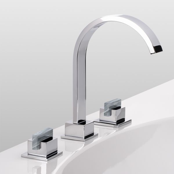  Vòi chậu rửa mặt Sky Pierre Grey Bardiglio polished chrome bằng đồng 