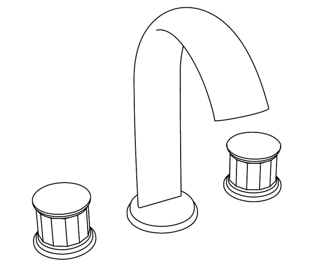  Vòi bồn tắm ba lỗ cổ điển bằng đồng Zenith - 3301 