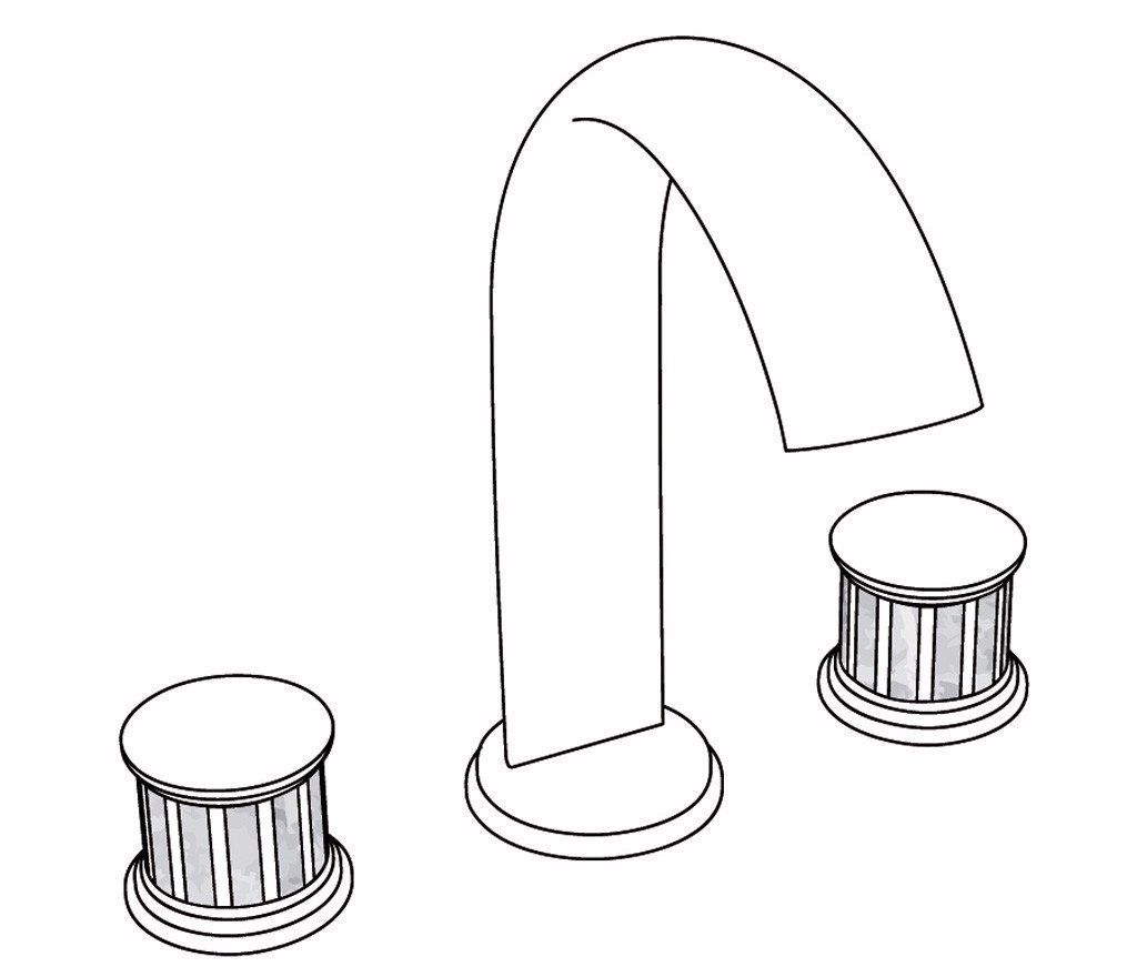  Vòi bồn tắm ba lỗ cổ điển bằng đồng Zenith Pierre Grey Bardiglio - 3301 
