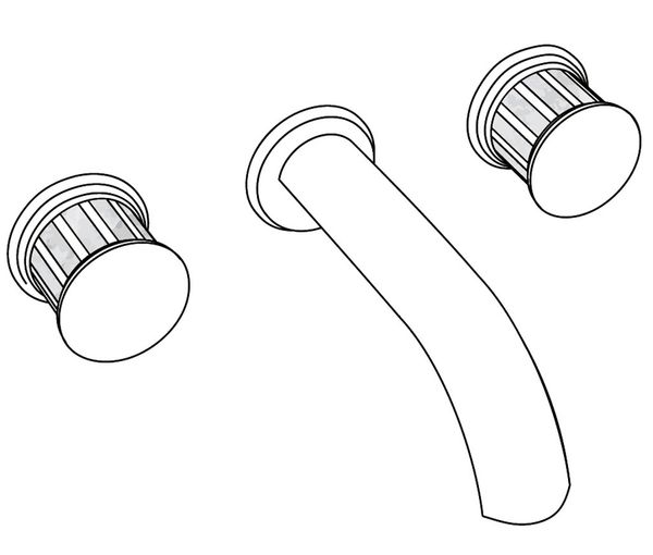  Vòi bồn tắm ba lỗ gắn tường cổ điển bằng đồng Zenith Pierre Black Portoro - 3303 