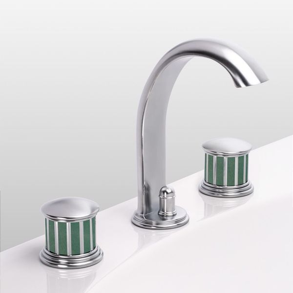  Vòi chậu rửa mặt cổ điển bằng đồng Zenith Pierre Green Aventurine - 1301 