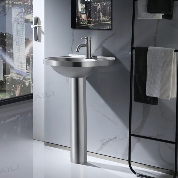  Chậu lavabo chân dài SS304 - S1210 