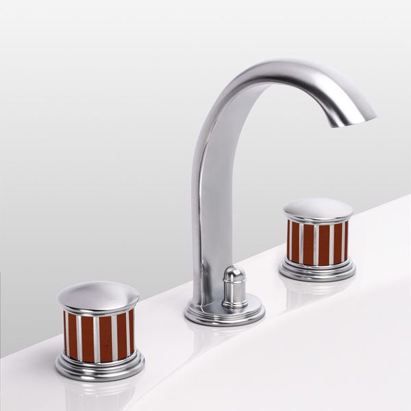  Vòi chậu rửa mặt cổ điển bằng đồng Zenith Pierre Red Jasper - 1301 