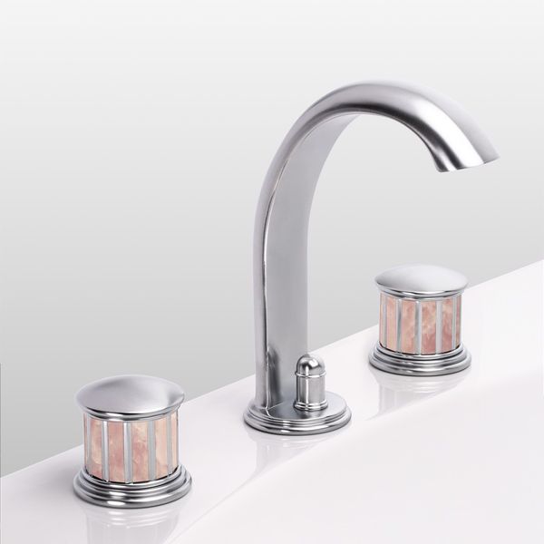  Vòi chậu rửa mặt cổ điển bằng đồng Zenith Pierre Pink Onyx - 1301 