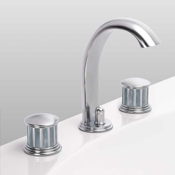  Vòi chậu rửa mặt cổ điển Zenith Pierre Grey Bardiglio matt chrome bằng đồng - 1301 