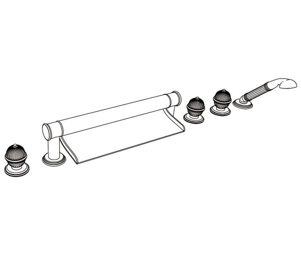  Vòi bồn tắm sáu lỗ cổ điển bằng đồng Anfa - 3307 