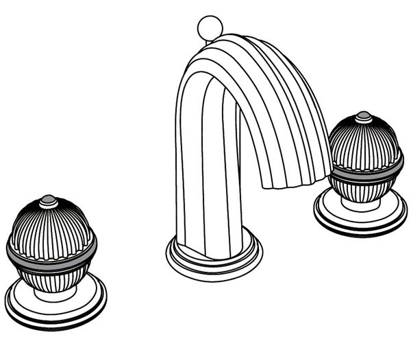  Vòi chậu rửa mặt cổ điển bằng đồng Anfa Pierre Black Portoro - 1301 