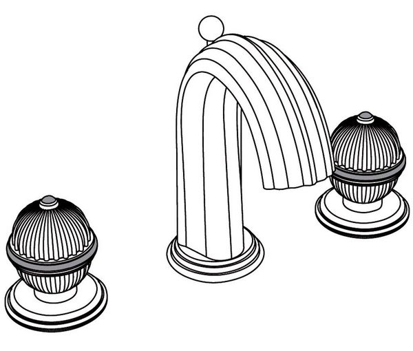  Vòi chậu rửa mặt cổ điển bằng đồng Anfa Pierre Green Aventurine - 1301 