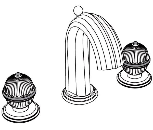  Vòi chậu rửa mặt cổ điển bằng đồng Anfa Pierre Red Jasper - 1301 