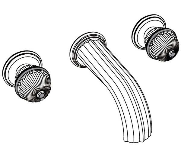  Vòi chậu rửa mặt gắn tường cổ điển bằng đồng Anfa Pierre Black Portoro - 1303 