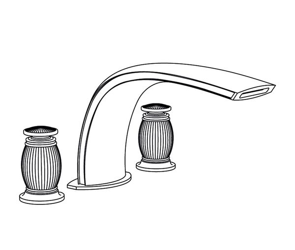  Vòi bồn tắm ba lỗ cổ điển bằng đồng Palace - 3301 