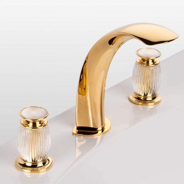  Vòi chậu rửa mặt cổ điển Palace polished gold bằng đồng - 1301 