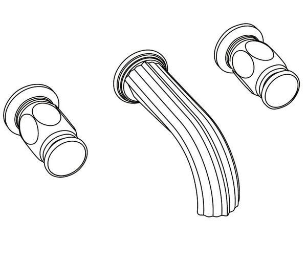  Vòi chậu rửa mặt gắn tường cổ điển bằng đồng Sévigny - 1303 