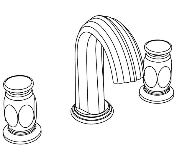  Vòi bồn tắm ba lỗ cổ điển bằng đồng Sévigny - 3301 