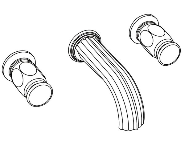  Vòi bồn tắm ba lỗ gắn tường cổ điển bằng đồng Sévigny - 3303 