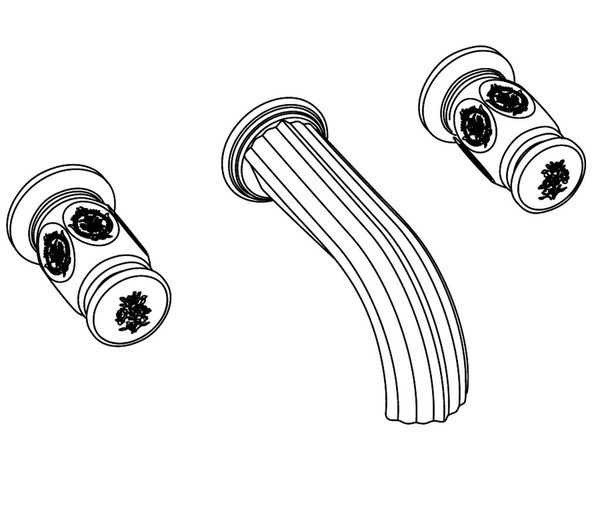  Vòi bồn tắm ba lỗ gắn tường cổ điển bằng đồng Sévigny Décor - 3303 