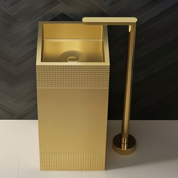 Chậu lavabo chân dài SS304 - S17042G 