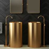  Chậu lavabo oval chân dài SS304 - S1716RG 