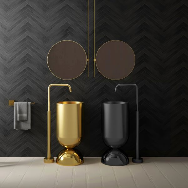  Chậu lavabo chân dài SS304 - S1721 