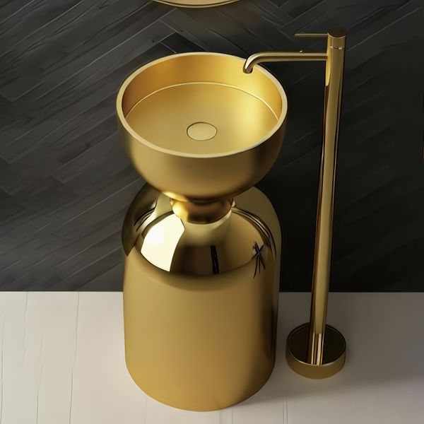  Chậu lavabo chân dài SS304 - S1723G 