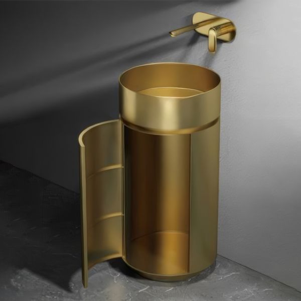  Chậu lavabo chân dài SS304 - S1724G 