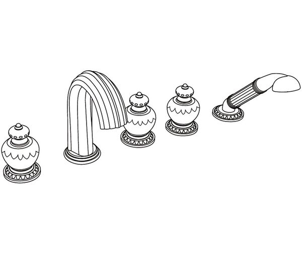  Vòi bồn tắm năm lỗ cổ điển bằng đồng Valencay - 3305 