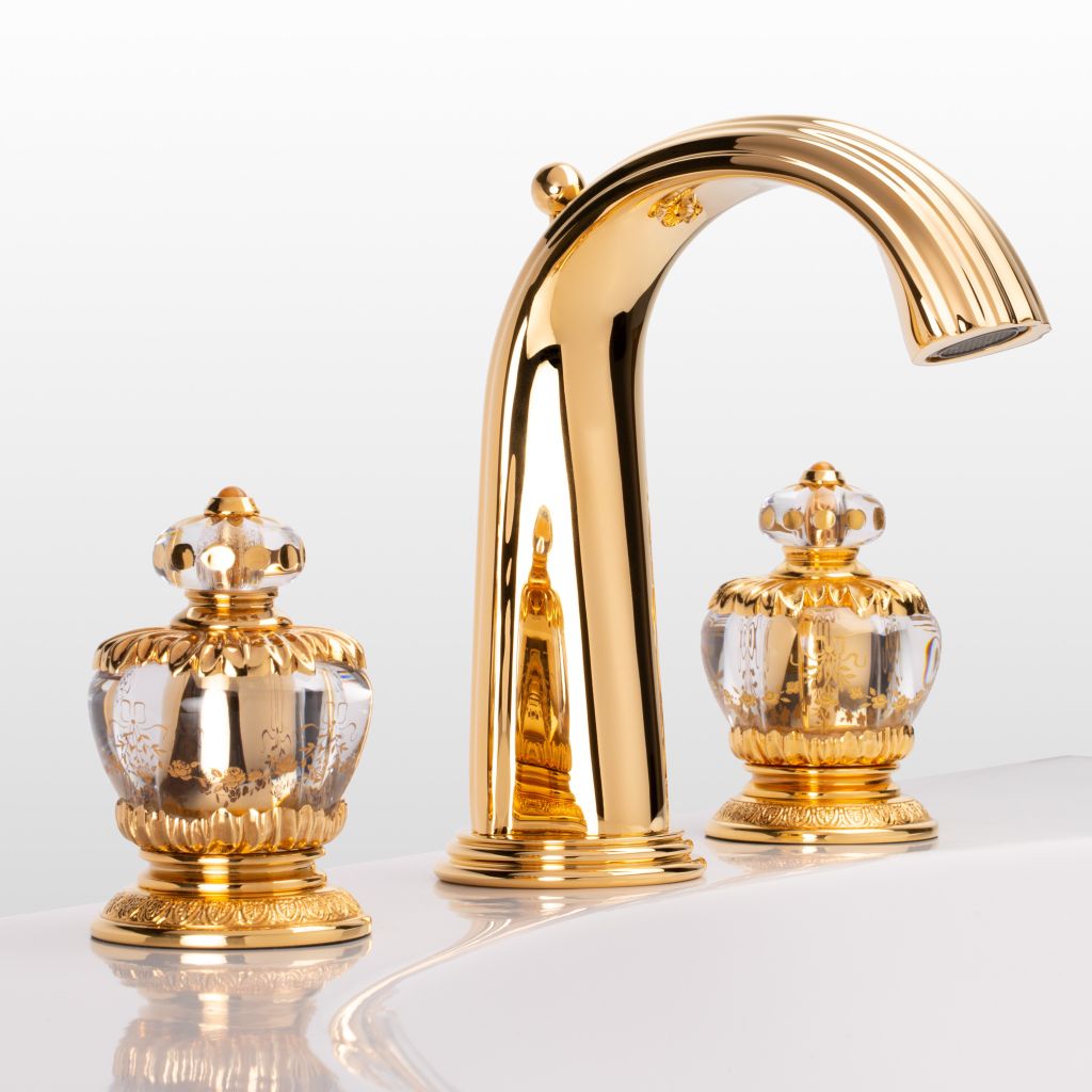  Vòi chậu rửa mặt cổ điển Valencay polished gold bằng đồng - 1301 