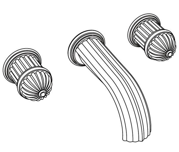  Vòi bồn tắm ba lỗ gắn tường cổ điển bằng đồng Sovereign - 3303 