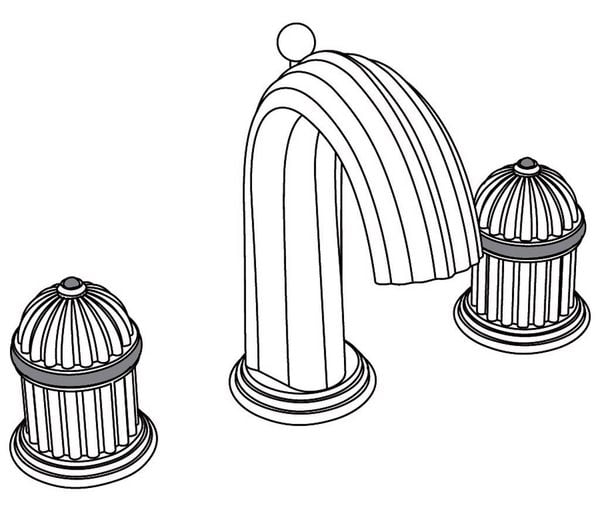  Vòi chậu rửa mặt cổ điển bằng đồng Sovereign Trésor Pink Onyx - 1301 