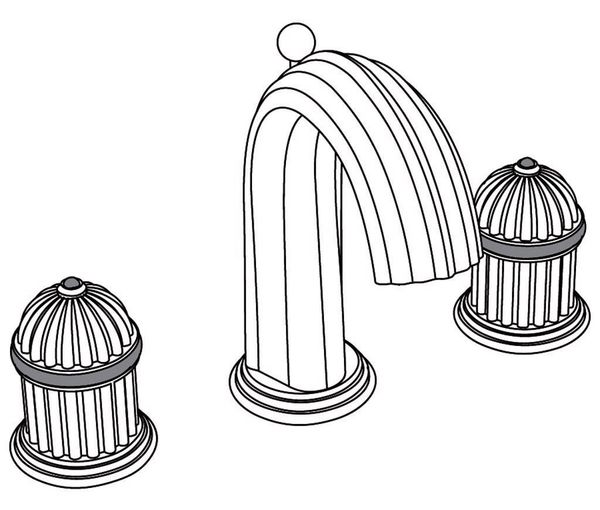  Vòi chậu rửa mặt cổ điển bằng đồng Sovereign Trésor Blue Sodalite - 1301 