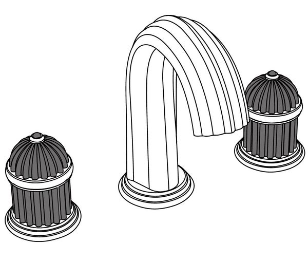  Vòi bồn tắm ba lỗ cổ điển bằng đồng Sovereign Luxe Grey Bardiglio - 3301 