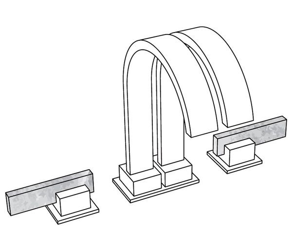  Vòi bồn tắm ba lỗ bằng đồng Sky Pierre Black Portoro Lever - 3301 