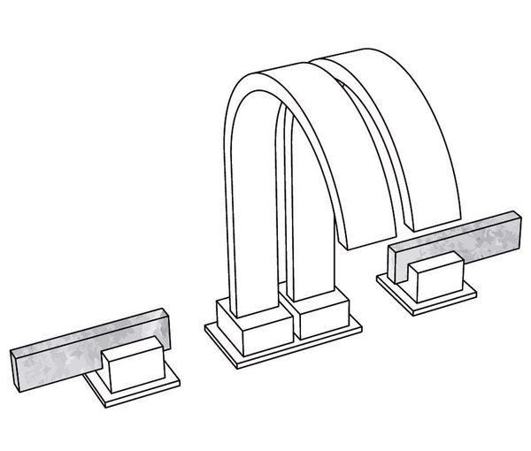  Vòi bồn tắm ba lỗ bằng đồng Sky Pierre Pink Onyx Lever - 3301 