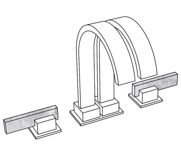  Vòi bồn tắm ba lỗ bằng đồng Sky Pierre Red Jasper Lever - 3301 