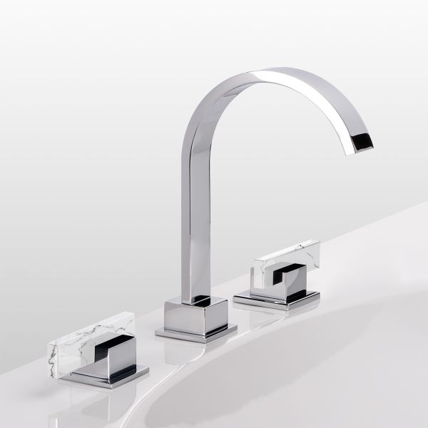  Vòi chậu rửa mặt bằng đồng Sky Pierre White Carrara Lever - 1301 
